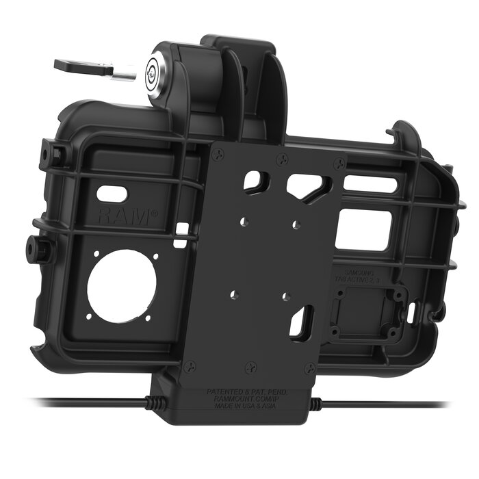 RAM MOUNT RAM-HOL-SAM58CPKLT-RJ45AU RAM-Montage f³r Form-Fit-Low-Profile-Halter (Key-Locking) f³r Samsung Tab Active3 & Active5 û in OEM/RAM-H³lle û USB-C & dualer USB-A- und RJ45-(Ethernet)-Anschluss