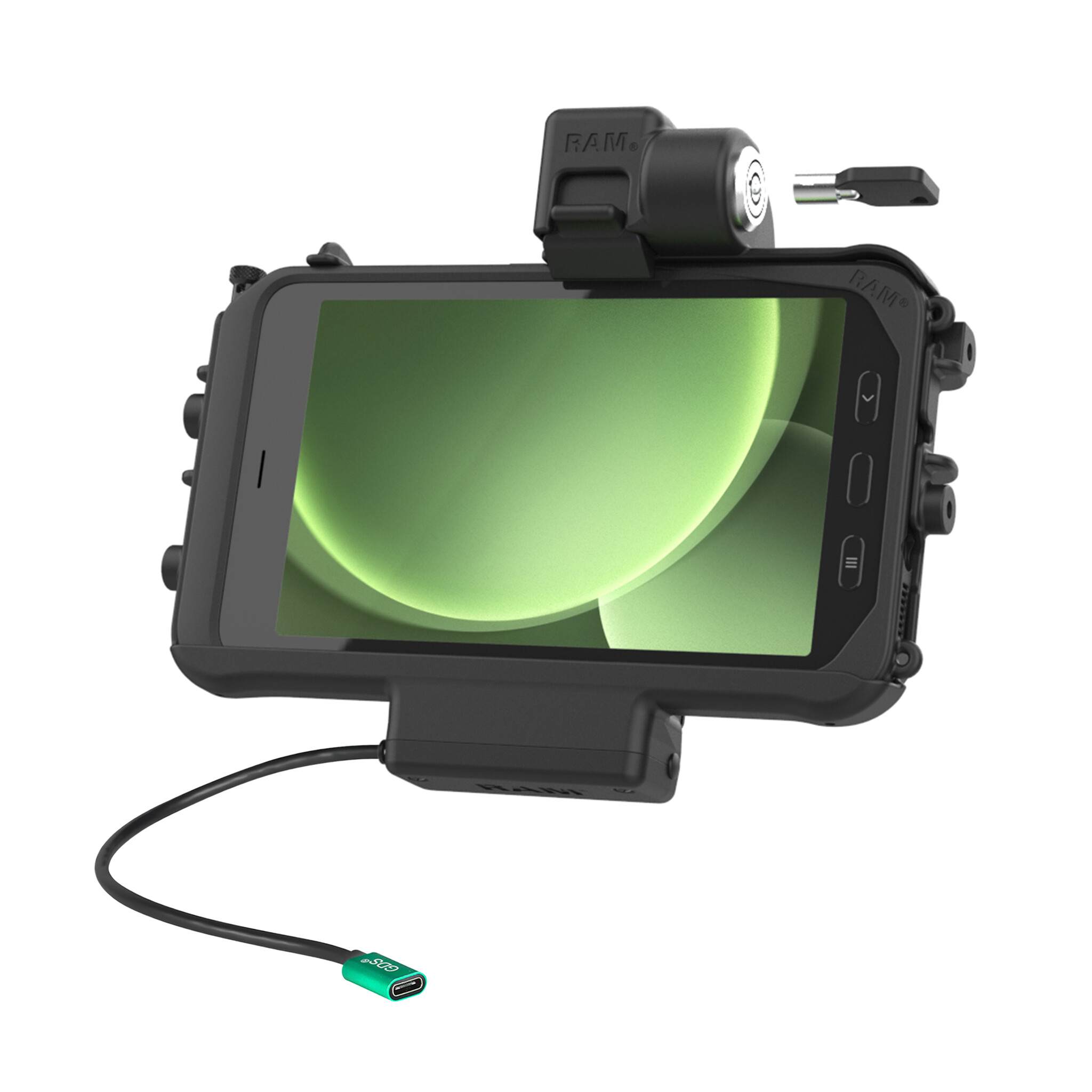RAM MOUNT RAM-HOL-SAM58CPKLTU Supports RAM Porte-filtre Ó profil bas ajustÚ (verrouillage de clÚ) pour Samsung Tab Active3 & Active5 - Dans la pochette OEM/RAM - Connecteur USB-C