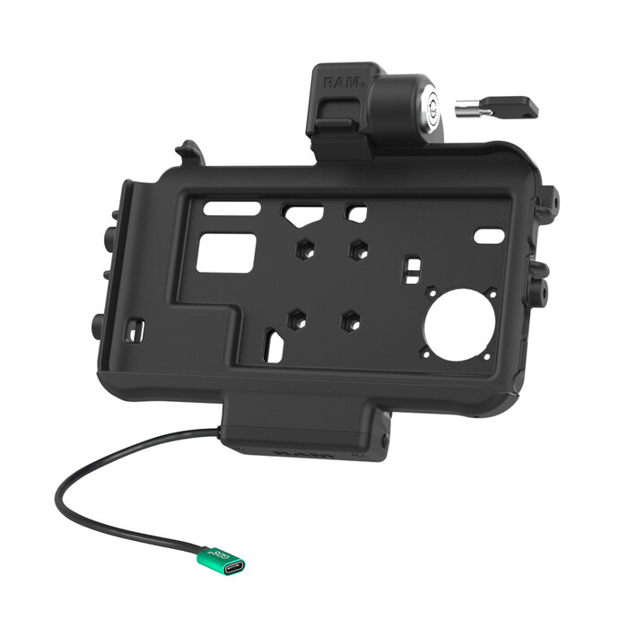 RAM MOUNT RAM-HOL-SAM58CPKLTU Soportes de RAM Soporte de perfil bajo ajustado (bloqueo por llave) para Samsung Tab Active3 y Active5 - En funda OEM/RAM - Conector USB-C