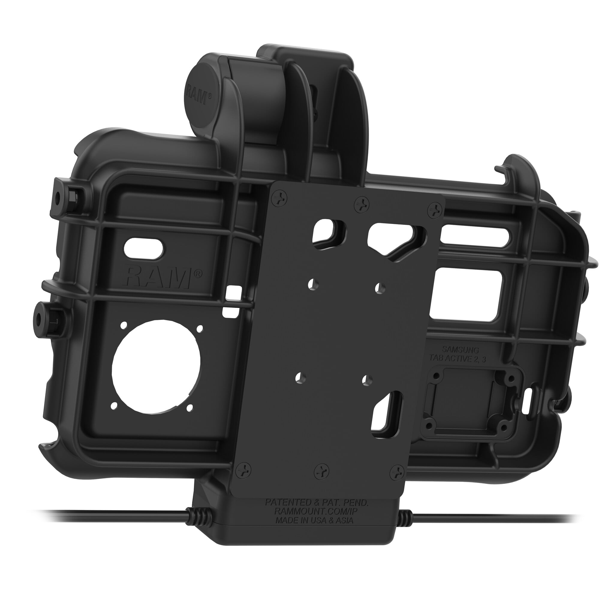 RAM MOUNT RAM-HOL-SAM58CPT-1AU RAM Mounts Form-Fit Low Profile Holder (Latch) for Samsung Tab Active3 & Active5 - In OEM/RAM Sleeve - USB-C & USB-A Connector