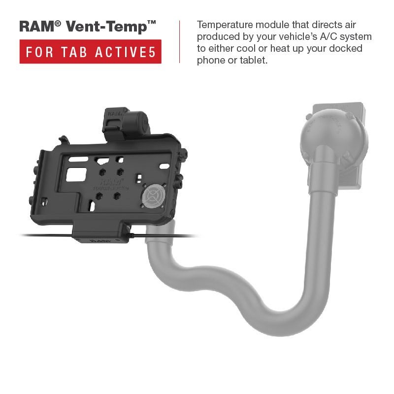 RAM MOUNT RAM-HOL-SAM58CPT-1AU RAM Mounts Form-Fit Low Profile Holder (Latch) for Samsung Tab Active3 & Active5 - In OEM/RAM Sleeve - USB-C & USB-A Connector