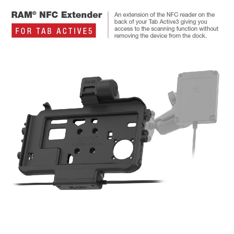 RAM MOUNT RAM-HOL-SAM58CPT-1AU RAM-montage vormsluitende laagprofielhouder (vergrendeling) voor Samsung Tab Active3 & Active5 - in OEM/RAM-hoes - USB-C & USB-A connector
