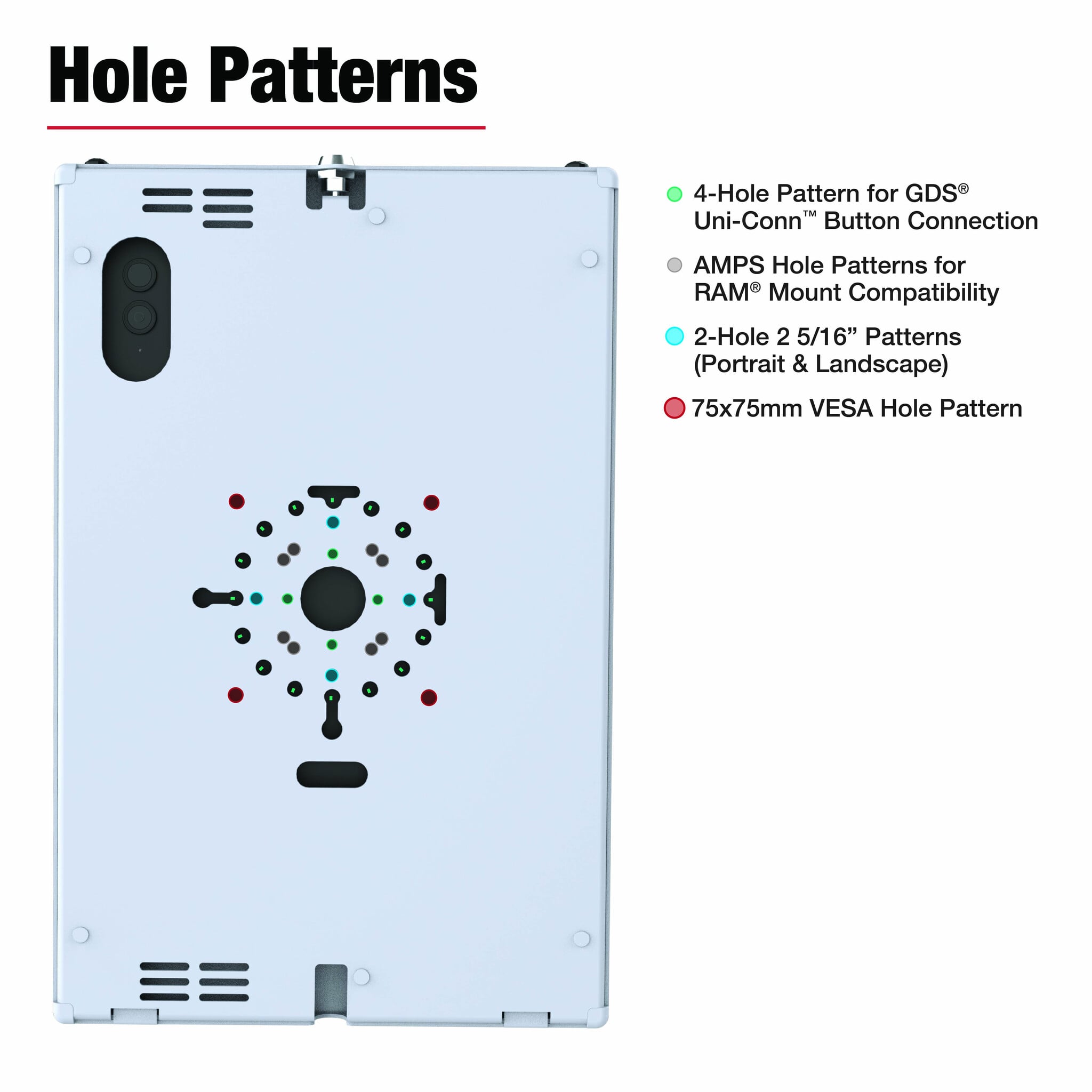 RAM MOUNT RAM-TE-SAM87-GRY RAM Mounts Safe-Case? for Samsung Galaxy Tab S10 & S10+ - Key-Lock, several Hole Pattern, light gray