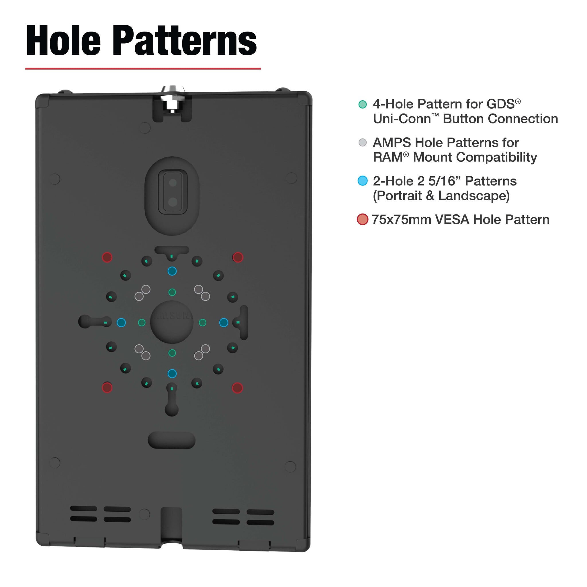 RAM MOUNT RAM-TE-SAM99 RAM Mounts Safe-Case for Samsung Tab Active5 & 3 - Key-Lock, several Hole Pattern