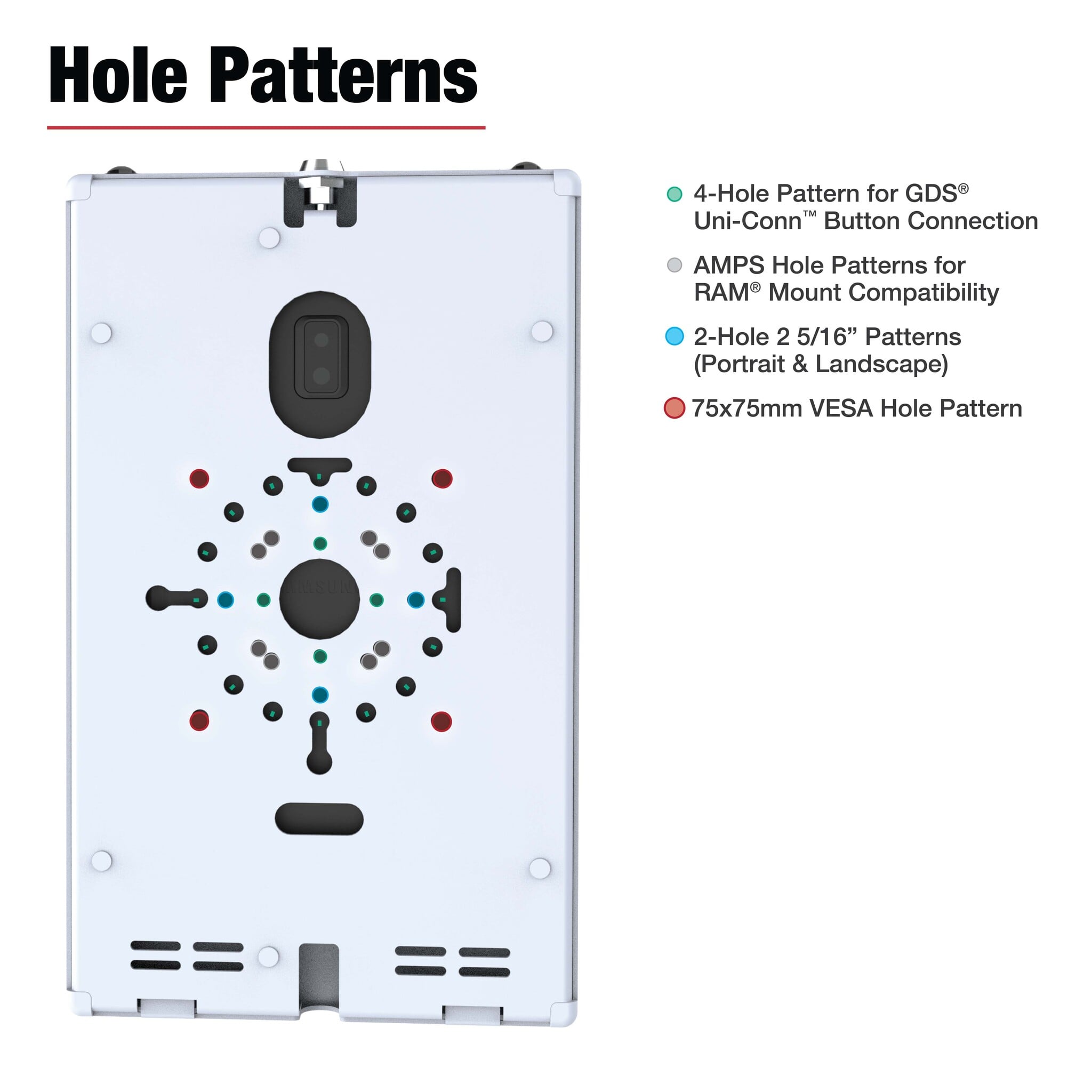 RAM MOUNT RAM-TE-SAM99-GRY RAM Mounts Safe-Case for Samsung Tab Active5 & 3 - Key-Lock, several Hole Pattern, light gray