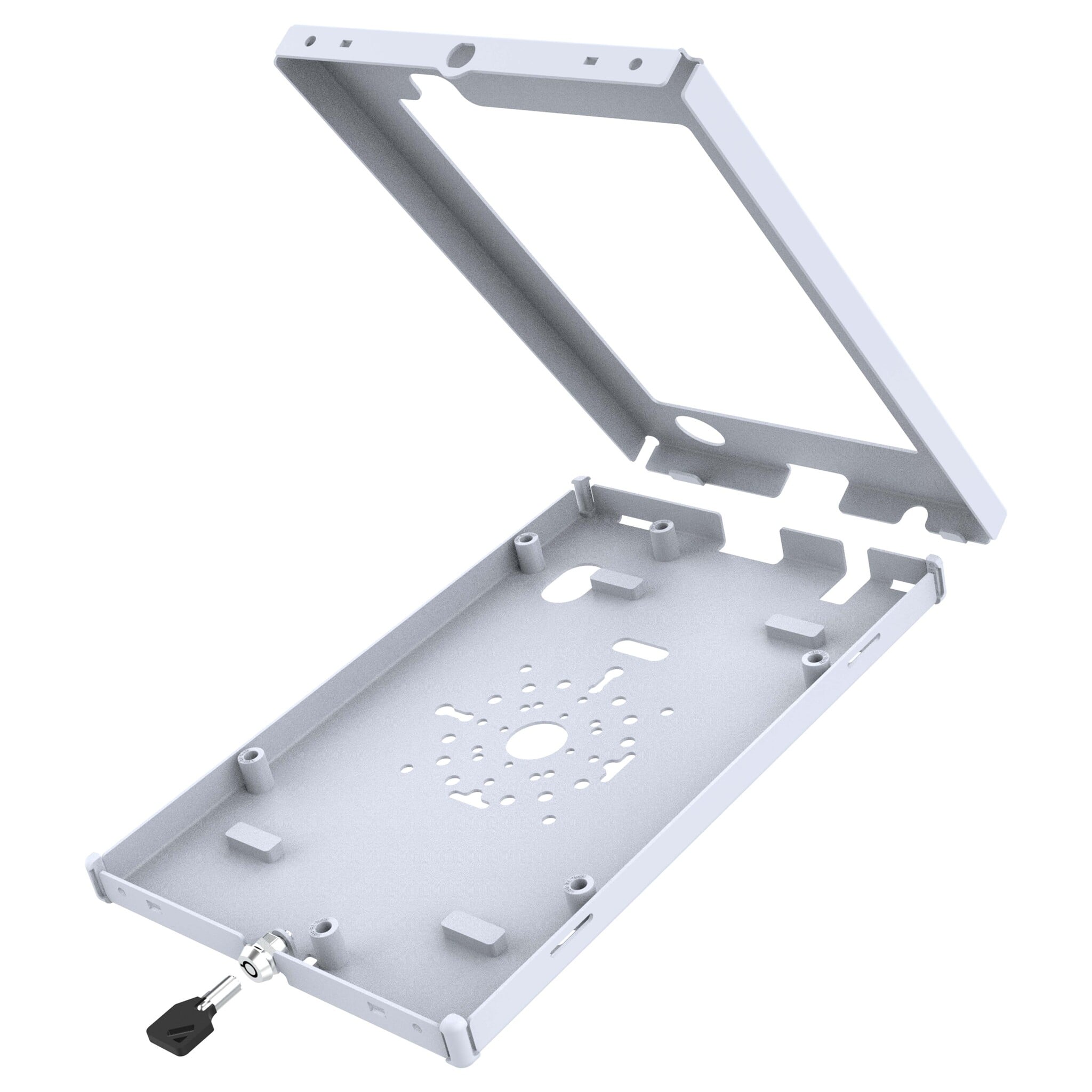 RAM MOUNT RAM-TE-ZE21-GRY Bo¯tier de sÚcuritÚ montÚ en RAM pour tablette Zebra ET4x 10' - Key-lock, motif Ó plusieurs trous, gris clair