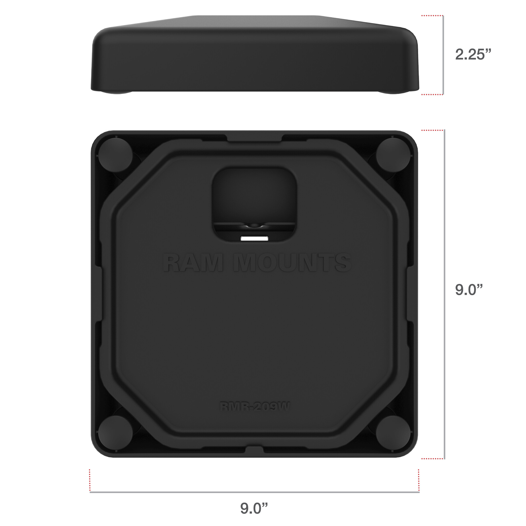 RAM MOUNT RAP-251-2U RAM-Montage beschwerte Plattformbasis mit 4-Loch-Muster f³r GDS-Pedestal-Docks« û 9' x 9'