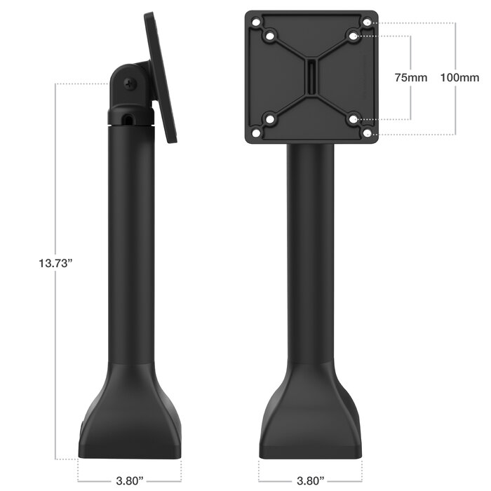 RAM MOUNT RAP-D11-14-V100 RAM montiert 14' Sockelhalterung mit 100 mm und 75 mm VESA-Mustern
