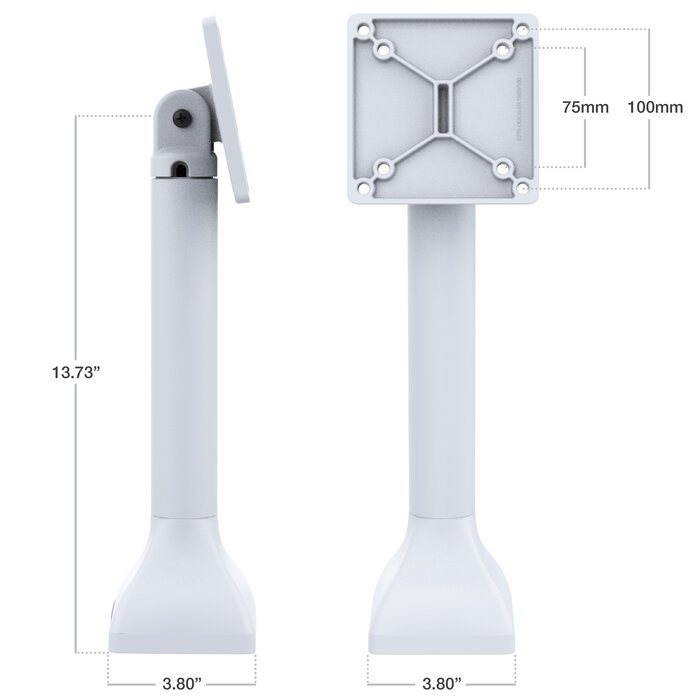 RAM MOUNT RAP-D11-14-V100-GRY Montaggi RAM su piedistallo da 14' con motivi VESA da 100 mm e 75 mm - grigio chiaro