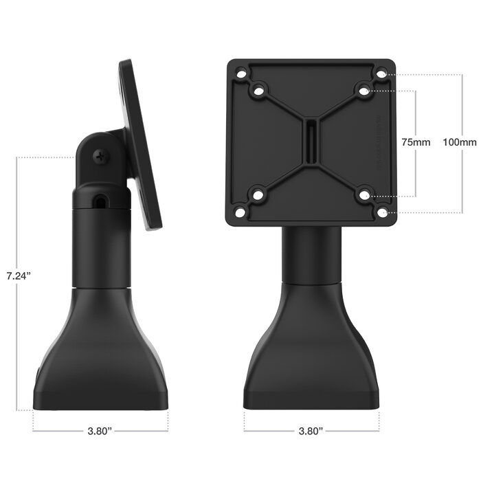 RAM MOUNT RAP-D11-7-V100 RAM monta un soporte de pedestal de 7' con patrones VESA de 100 mm y 75 mm