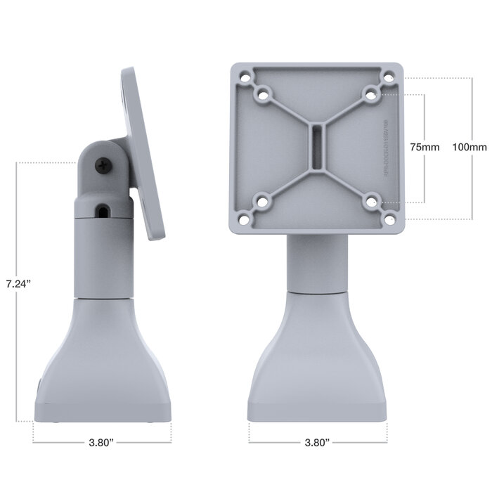 RAM MOUNT RAP-D11-7-V100-GRY RAM Mounts 7' Pedestal Mount with 100mm & 75mm VESA Patterns - light gray