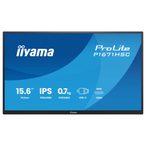 IIYAMA P1671HSC-B1 iiyama ProLite P1671HSC-B1, funda de cuero, 39,6 cm (15,6''), Full HD, USB-C, kit, negro
