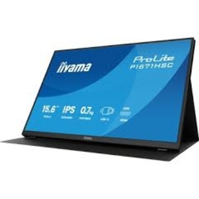IIYAMA P1671HSC-B1 iiyama ProLite P1671HSC-B1, Leren hoes, 39,6 cm (15,6''), Full HD, USB-C, kit, zwart