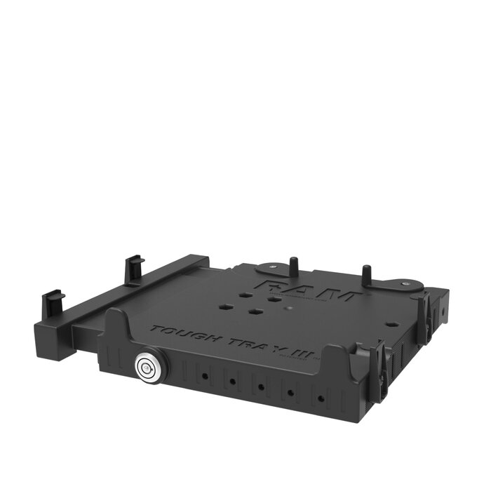 RAM MOUNT RAM-234-7 RAM Mounts Tough-Tray? III Spring Loaded Laptop Tray - for most 10'-17' Laptops, 4-Hole AMPS Connection