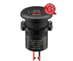 RAM MOUNT Cargador de panel doble USB con cables pelados, 2 x 30 W, longitud del cable 200 mm - USB-C / USB-C