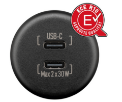 RAM MOUNT Caricabatterie da pannello con doppia porta USB e cavi scoperti, 2x 30W, lunghezza cavo 200 mm - USB-C / USB-C