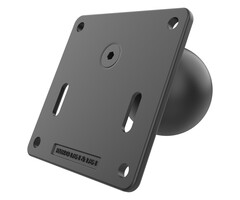 RAM-D-2461U-IN1 Placa VESA RAM Mounts cuadrada de 3,625" con poste reforzado de acero - Bola en D (2,25"), patrón de orificios de 75 x 75 mm
