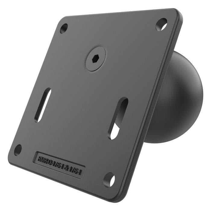 RAM MOUNT RAM-D-2461U-IN1 RAM Mounts VESA Plate 3.625' Square with Steel Reinforced Post - D-Ball (2.25'), 75 x 75 mm hole pattern