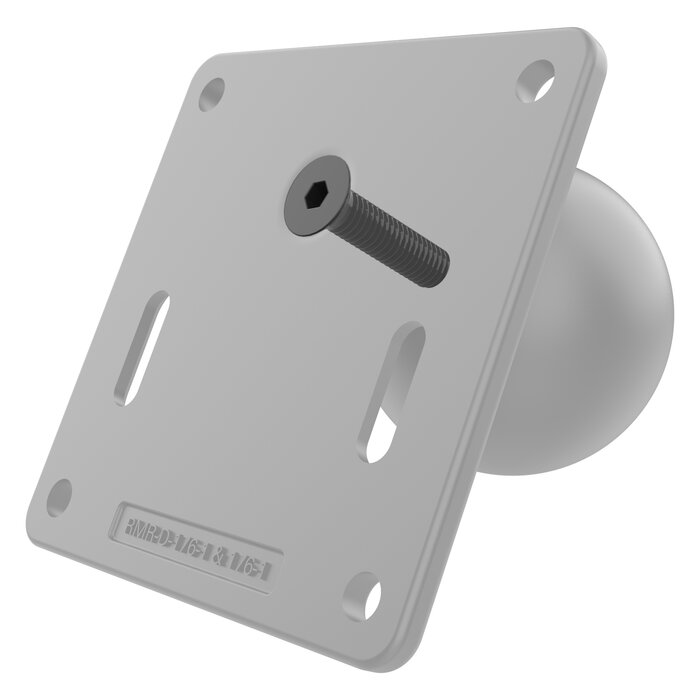 RAM MOUNT RAM-D-2461U-IN1 RAM Mounts VESA Plate 3.625' Square with Steel Reinforced Post - D-Ball (2.25'), 75 x 75 mm hole pattern