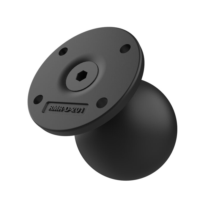 RAM MOUNT RAM-D-254U-IN1 RAM MOUNTS Base redonda con poste reforzado de acero - Bola en D (2,25'), 2,5' de diámetro, 4 orificios AMPS
