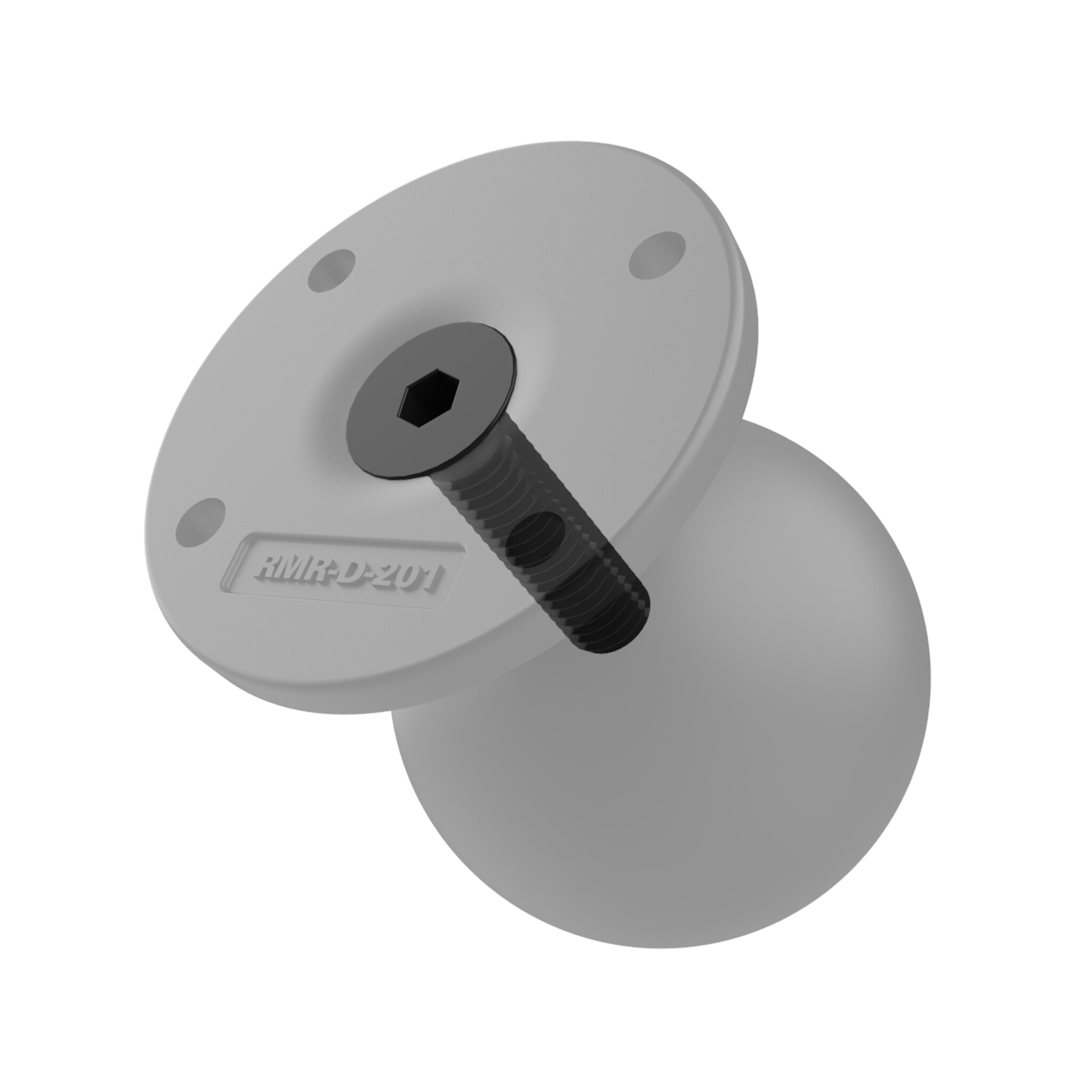 RAM MOUNT RAM-D-254U-IN1 RAM MOUNTS Base redonda con poste reforzado de acero - Bola en D (2,25'), 2,5' de diámetro, 4 orificios AMPS