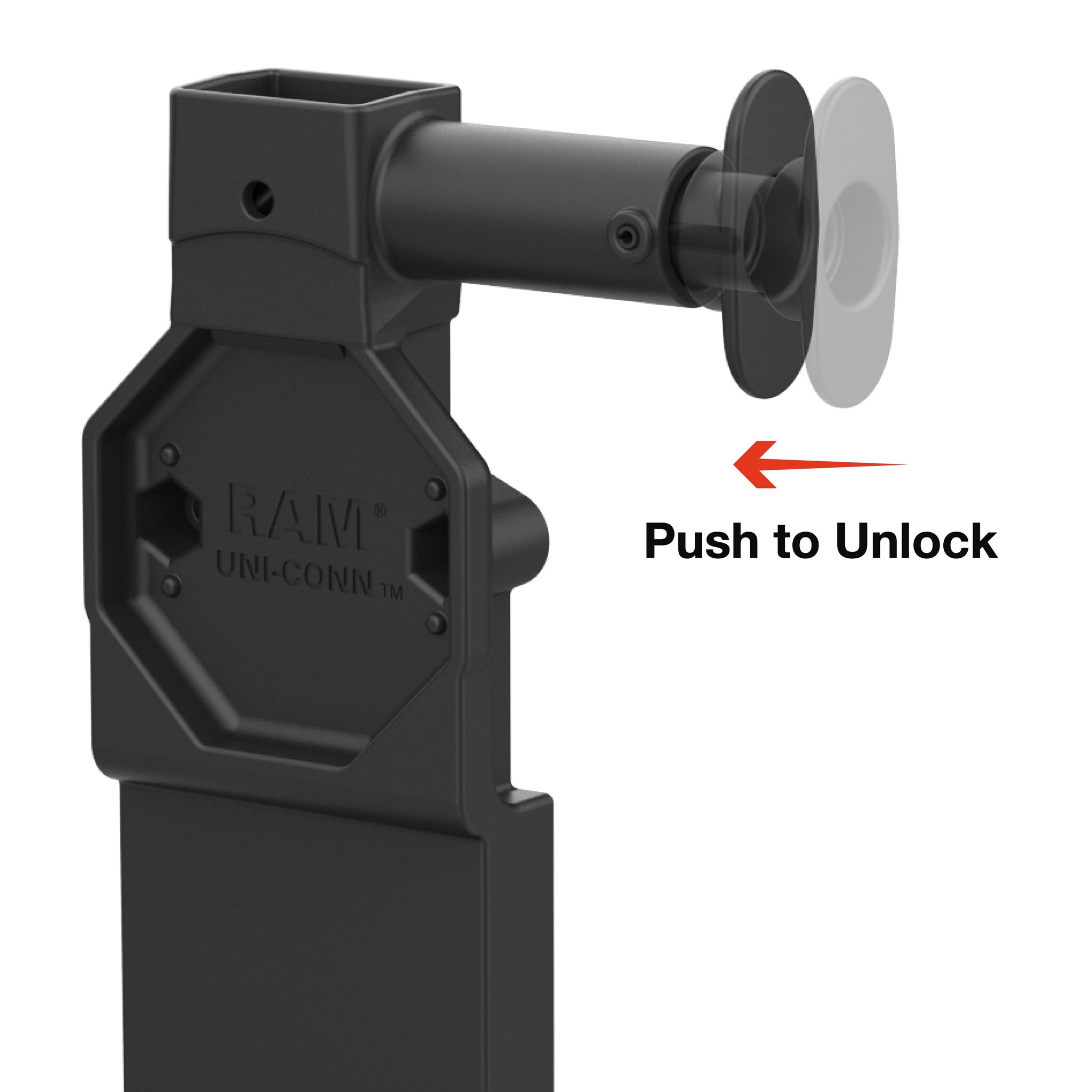 RAM MOUNT RAM-GDS-DOCK-U4CP-RJ45AU Base di ricarica RAM Mounts GDS Uni-Conn con pulsante di rilascio - 2 fori AMPS - Connettore USB-C e USB-A/RJ45 - Set di viti