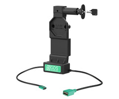 RAM-GDS-DOCKL-U4CDU Station de charge RAM Mounts GDS Uni-Conn (verrouillage à clé) avec bouton de déverrouillage - 2 trous AMPS - Connecteurs USB-C et USB-A - Kit de vis