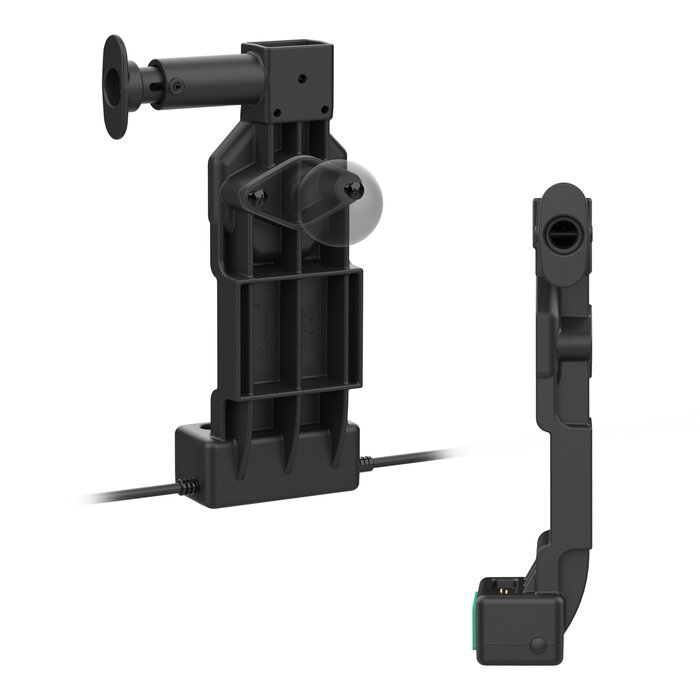 RAM MOUNT RAM-GDS-DOCK-U4CD2U RAM bevestigt GDS Uni-Conn oplaaddock met ontgrendelingsknop - 2-gats AMPS - USB-C & Dual USB-A connector - schroefset
