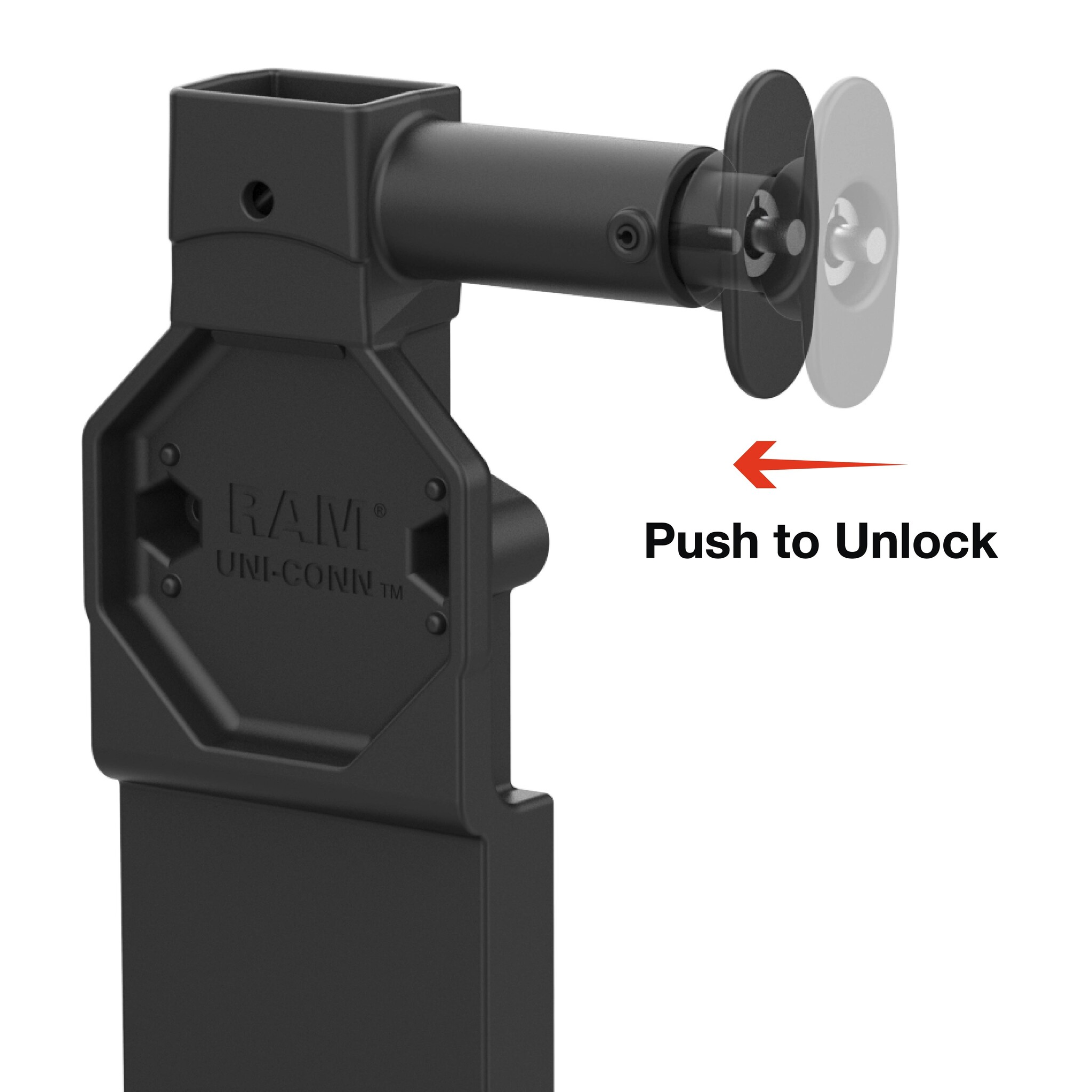 RAM MOUNT RAM-GDS-DOCKL-U4CP-RJ45AU Base di ricarica RAM Mounts GDS Uni-Conn (con blocco a chiave) con pulsante di sblocco - 2 fori AMPS - Connettore USB-C e USB-A/RJ45 - Set di viti