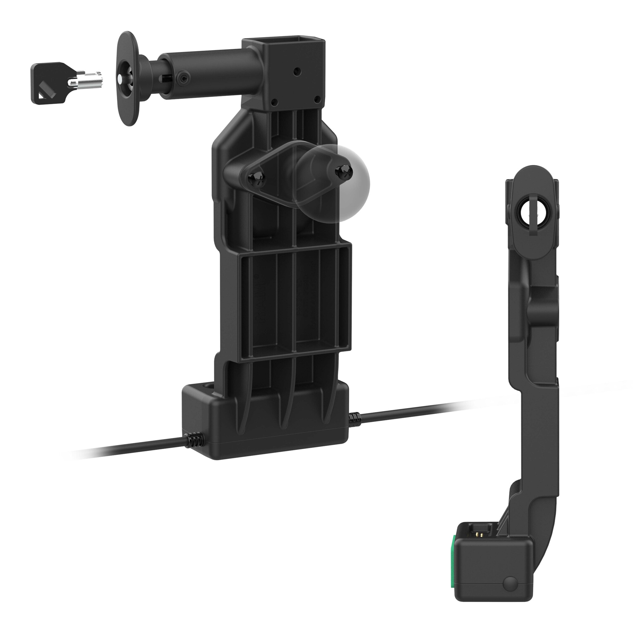 RAM MOUNT RAM-GDS-DOCKL-U4CPU Base di ricarica RAM Mounts GDS Uni-Conn (con blocco a chiave) con pulsante di sblocco - 2 fori AMPS - Connettore USB-C - Set di viti