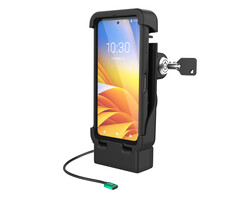 RAM MOUNT RAM-HOL-V15-ZE38PLU RAM-Montage mit Strom versorgtes Dock (Key-Locking) für Zebra EM45 – mit oder ohne robustem Boot – 2-Loch AMPS-Muster USB-C-Netzteil