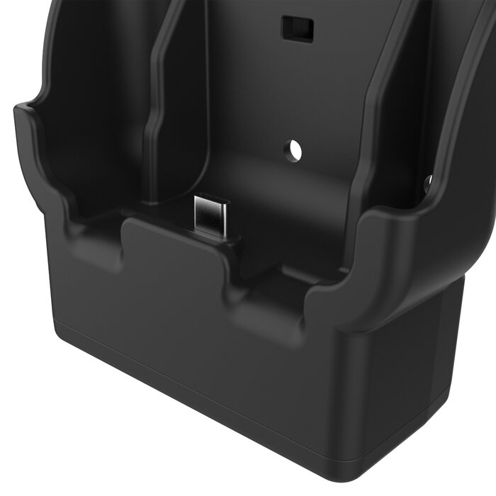 RAM MOUNT RAM-HOL-V15-ZE38PLU RAM Mounts Powered Dock (Key-Locking) for Zebra EM45 - with or without Rugged Boot - 2-Hole AMPS Pattern USB-C Power Supply