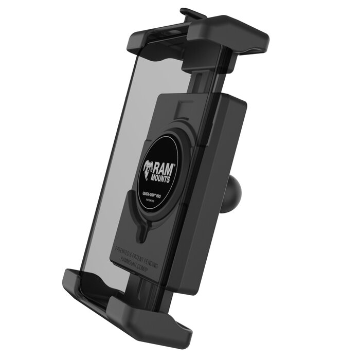 RAM MOUNT RAM-HOL-PD7BU Supporto RAM Mounts Quick-Grip Pro XL per smartphone - Larghezza fino a 88,9 mm - Compatibile con Mag-Safe - Con base diamantata (misura B - 1") - Set di viti