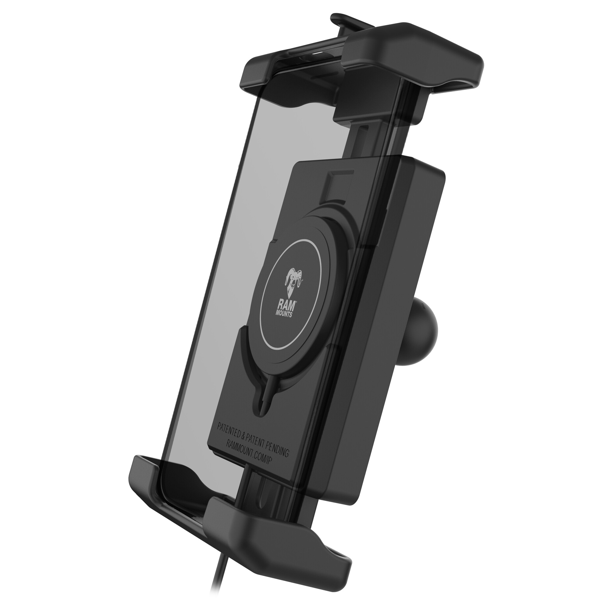 RAM MOUNT RAM-HOL-PD7B-W2MU Supporto RAM Mounts Quick-Grip Pro XL per smartphone con caricabatterie wireless Qi2 - Larghezza fino a 88,9 mm - Compatibile con Mag-Safe - Con base diamantata (taglia B - 1")