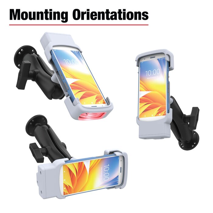 RAM MOUNT RAM-HOL-ZE39-C-GRY RAM-Halterung: Formanpassungshalter für Zebra HC20 & HC50 – USB-C-Netzteil – Grau