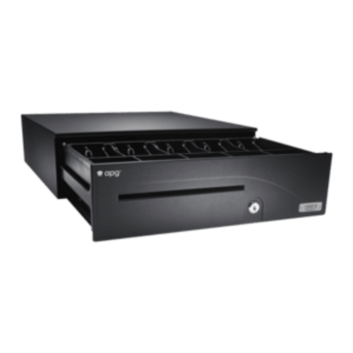 APG APG ShareTill, cajón de efectivo, Ethernet, negro, 5 compartimentos para monedas, 5 compartimentos para billetes, 630x190x660 mm