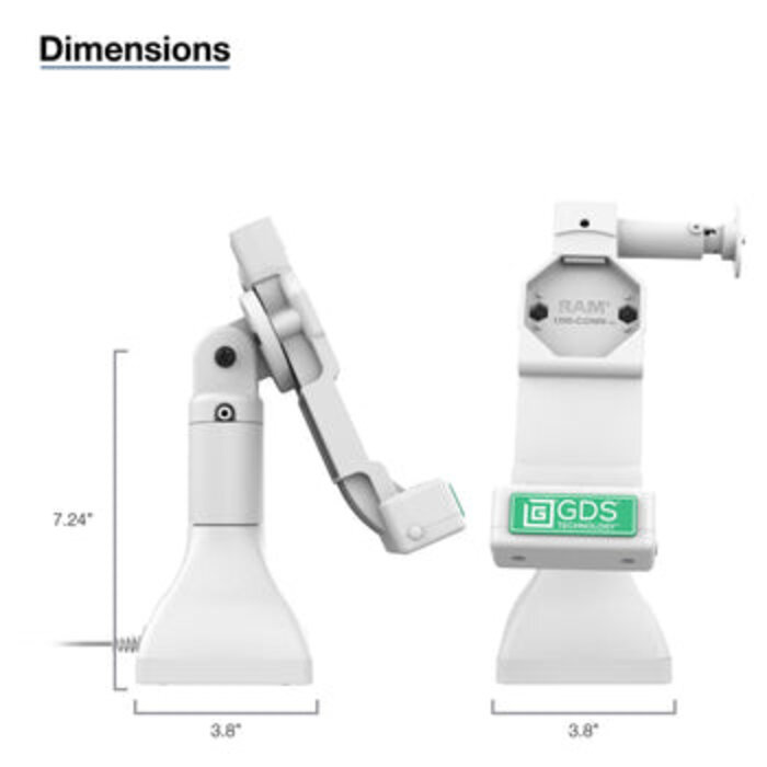 RAM MOUNT Base de pedestal con bloqueo Uni-Connâ?¢ de 7' GDS® con USB-C - gris claro