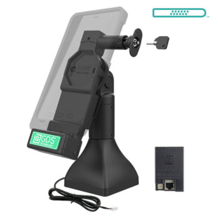 RAM MOUNT GDS® Uni-Conn? Base de pedestal bloqueable de 7' con PoE