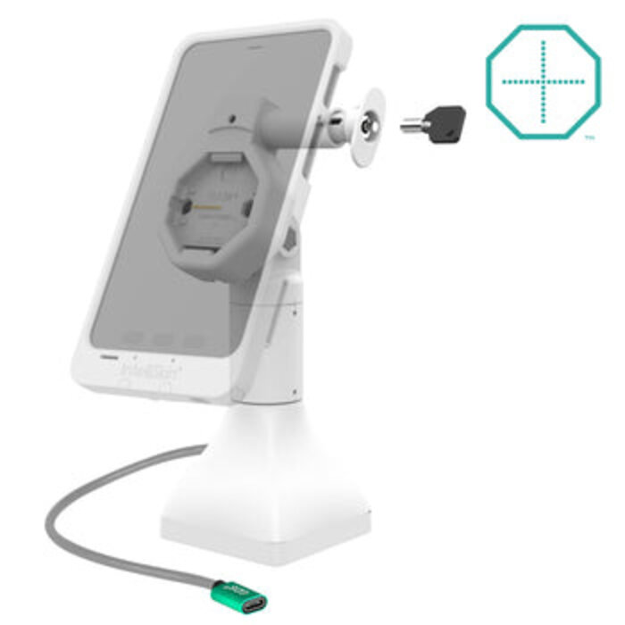 RAM MOUNT Base giratoria GDS® Uni-Connâ?¢ con alimentación de 7' y bloqueo con USB-C - gris claro