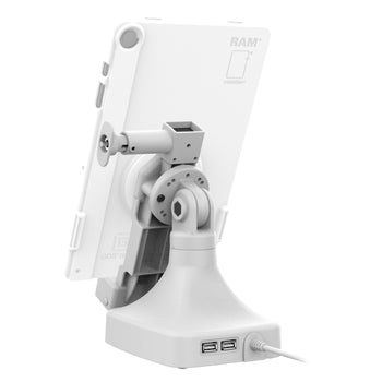 RAM MOUNT Socle de verrouillage basculant et pivotant GDS® Uni-Connâ?¢ avec USB-C + données - gris clair