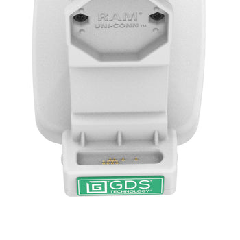 RAM MOUNT Base de acoplamiento con bloqueo GDS® Uni-Connâ?¢ inclinable y giratoria con USB-C + datos - gris claro