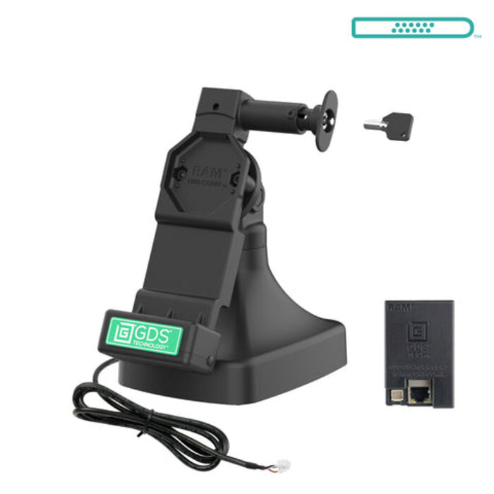 RAM MOUNT Station d'accueil inclinable et pivotante avec verrouillage Uni-Connâ?¢ et PoE, série RAM Mounts D14