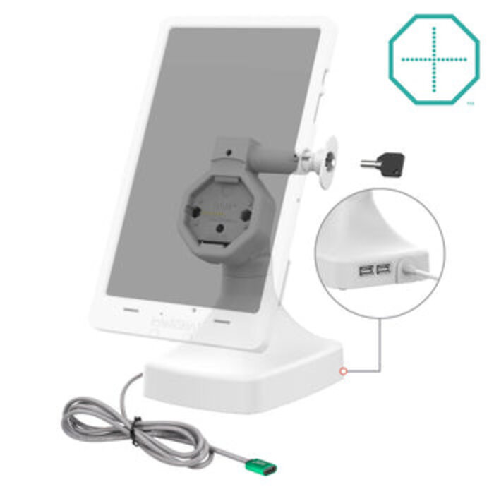 RAM MOUNT Base giratoria e inclinable GDS® Uni-Connâ?¢ con bloqueo y alimentación, USB-C + datos - gris claro