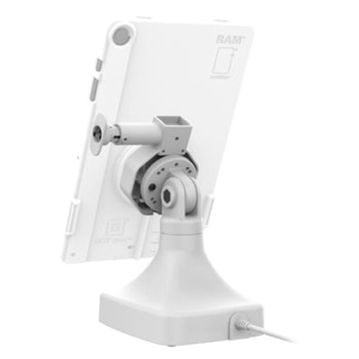 RAM MOUNT Supporto di bloccaggio universale con alimentazione GDS®, inclinazione e rotazione, con USB-C - Grigio