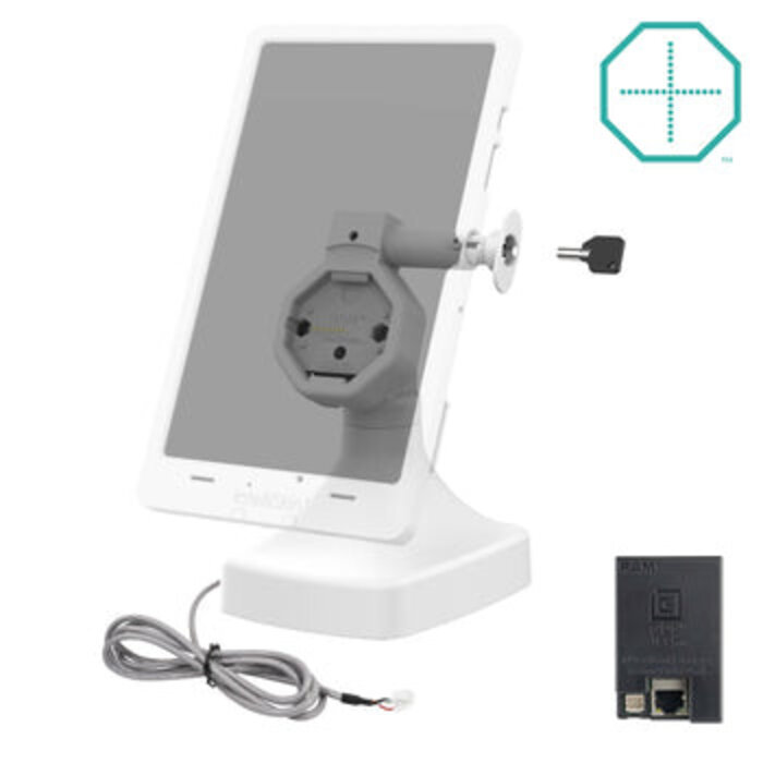 RAM MOUNT Support universel alimenté GDS® Uni-Connâ?¢ avec verrouillage, inclinaison et pivotement, avec PoE - gris clair