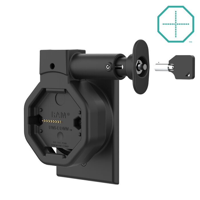 RAM MOUNT GDS® Uni-Conn? Soporte de pared con alimentación y bloqueo con PoE