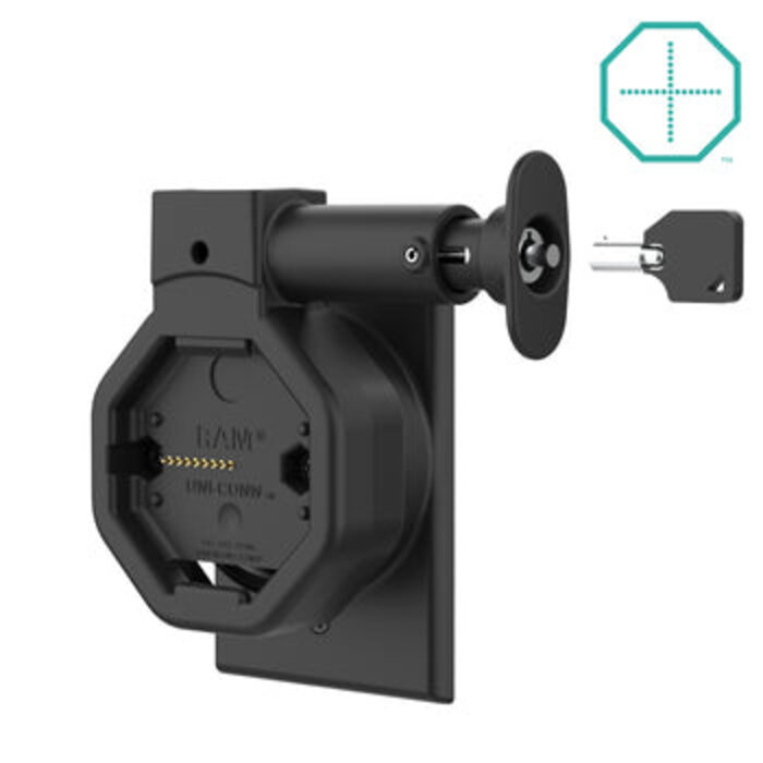 RAM MOUNT GDS® Uni-Conn? Soporte de pared con alimentación y bloqueo con PoE