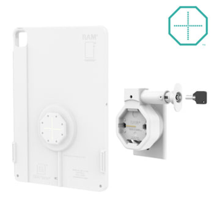 RAM MOUNT Base de pared GDS® Uni-Connâ?¢ con bloqueo de alimentación y PoE - Gris claro