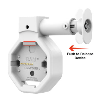 RAM MOUNT Base de pared GDS® Uni-Connâ?¢ con bloqueo de alimentación y PoE - Gris claro