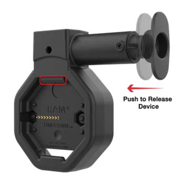 RAM MOUNT GDS® Uni-Conn? Powered PoE Dock con botón de liberación